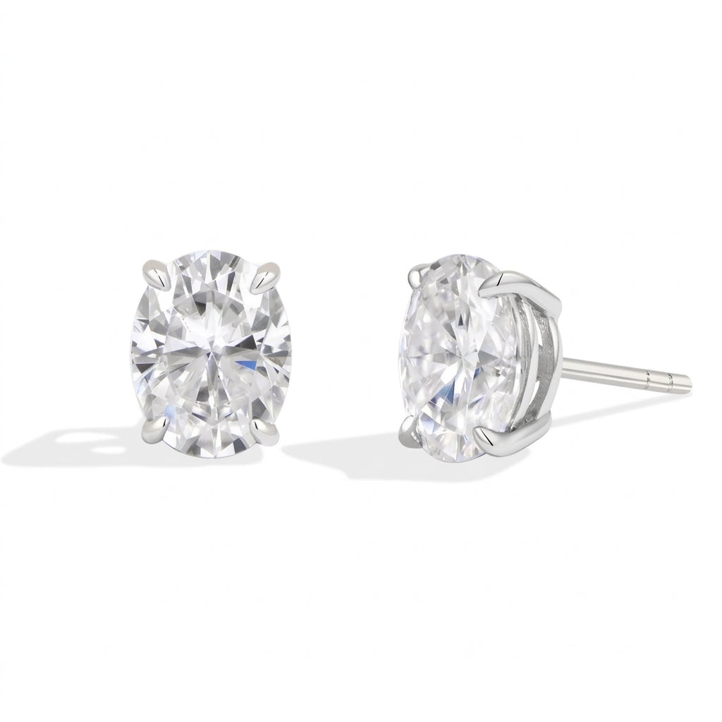 Elegant Shaped Diamond Stud Earrings