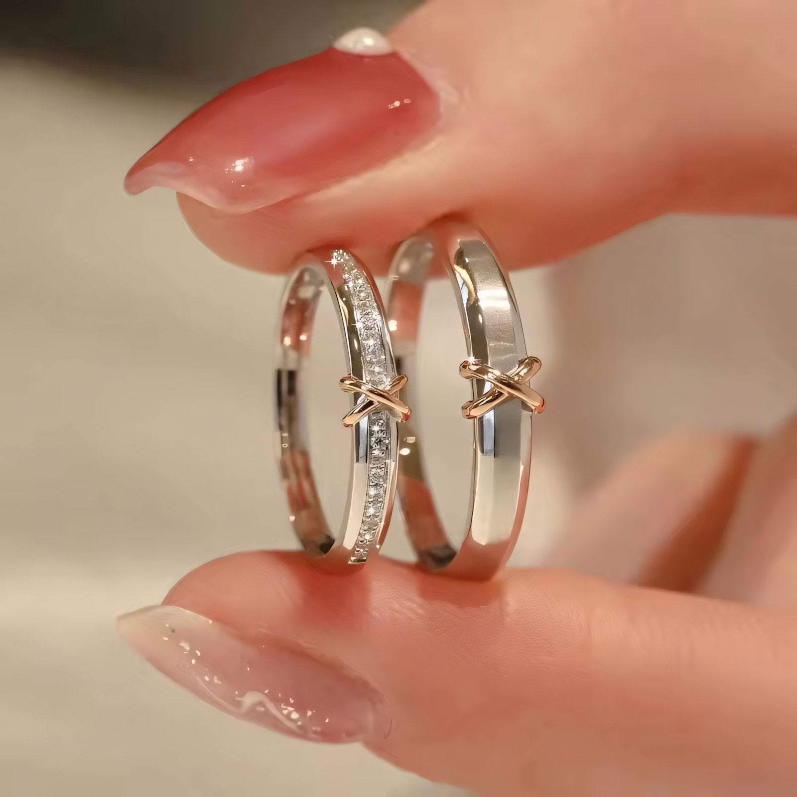 Romantic X Couples Rings