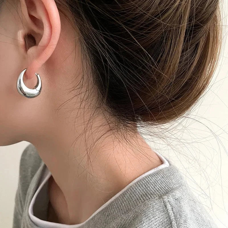 S925 Classy Hoop Dainty Earrings in silver