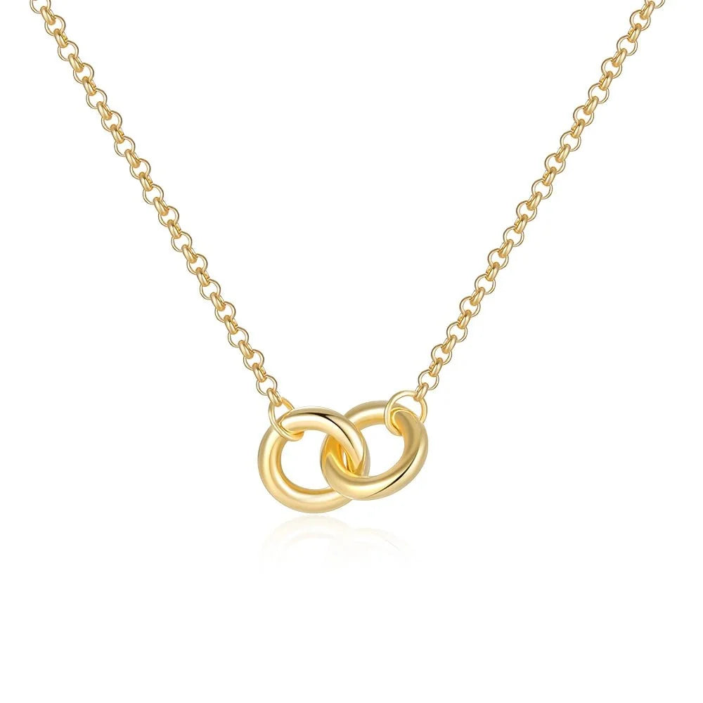 S925 Dainty Forever Linked Necklace in gold