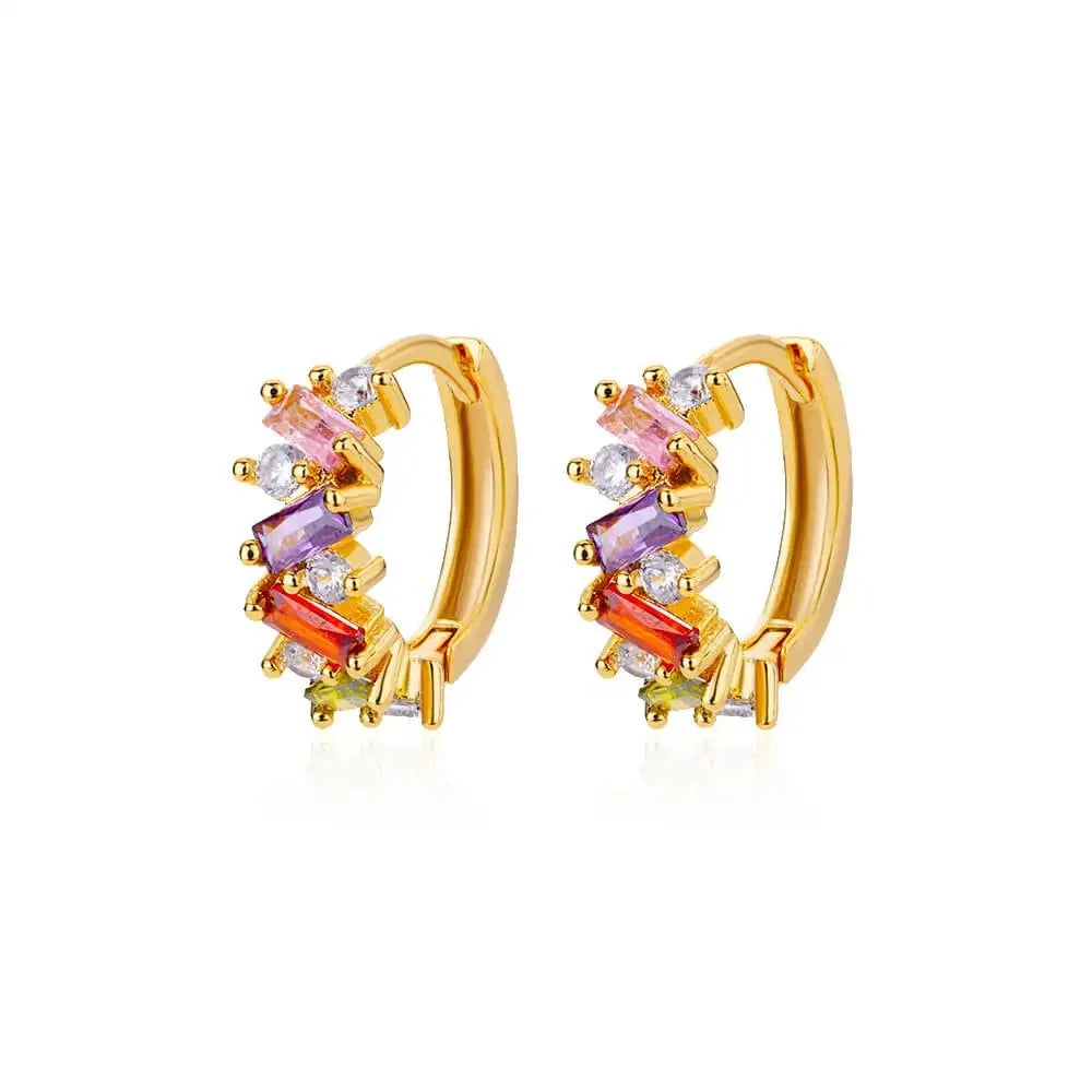 Scattered Diamonds Hoop Earrings in scattered mix