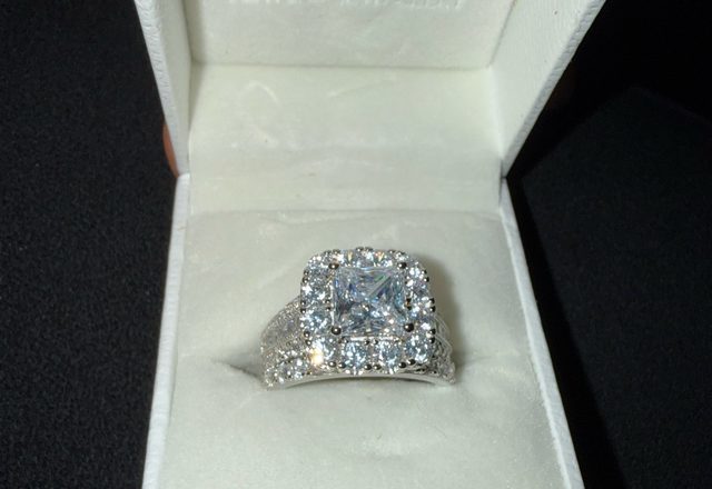 5-in-1 Diamond Accented Ring Stack worn by a customer