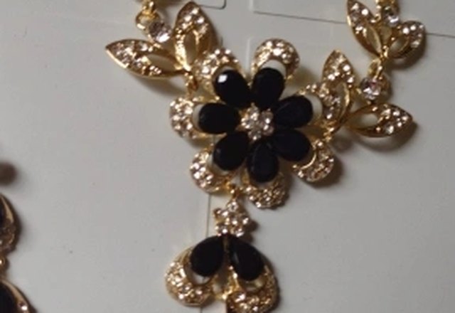 Floral Diamond Necklace and Earring Set worn by a customer