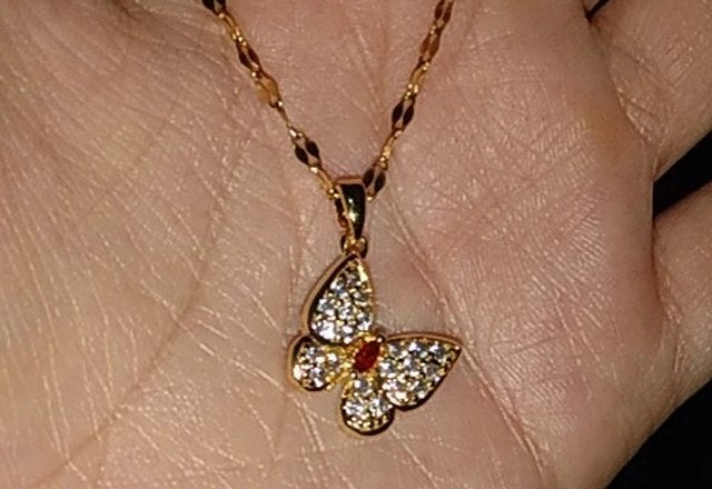 Iconic Dainty Necklace Collection worn by a customer